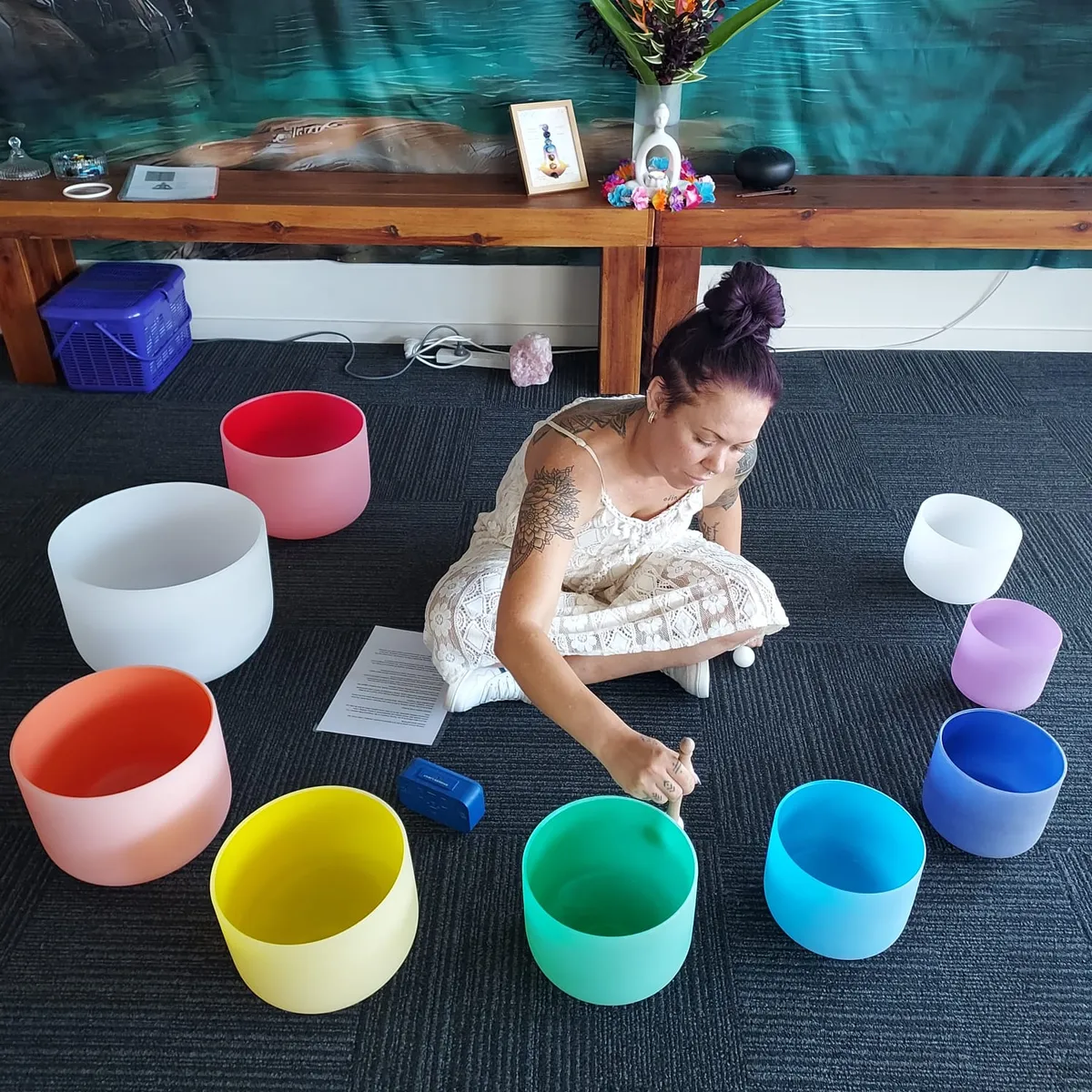 Crystal sound bowls at Health Hub Tweed Coast.